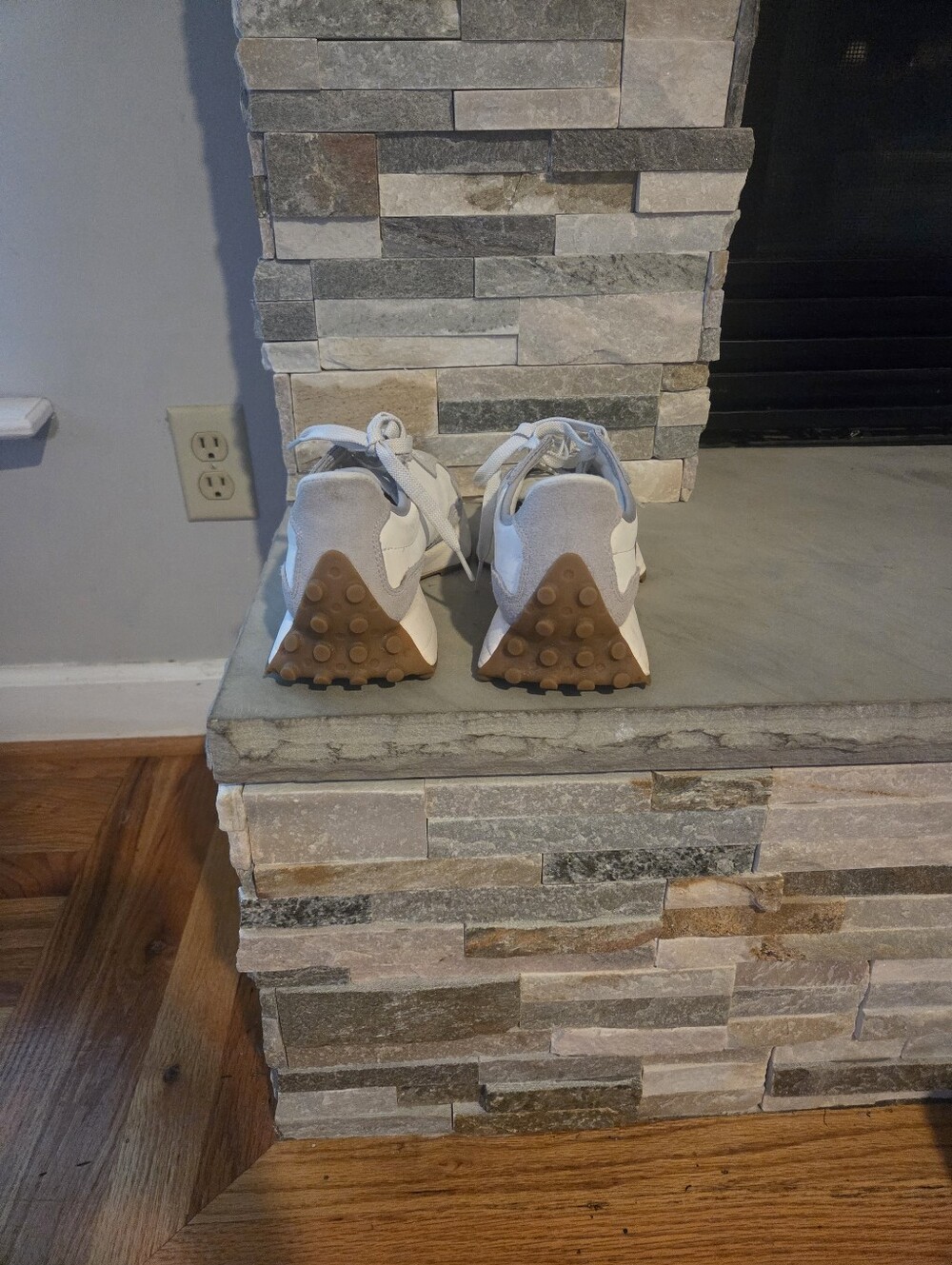 New Balance Gray and White Athletic Sneakers - Picture 4 of 7